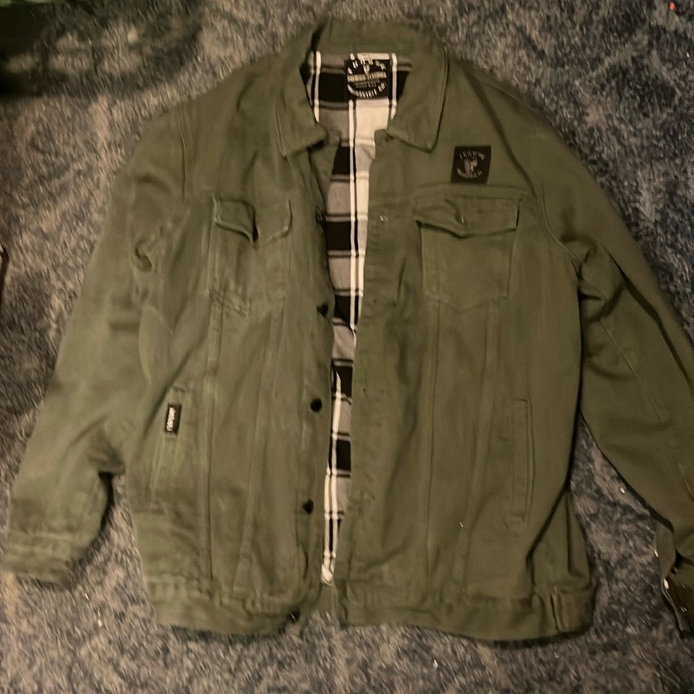 Forest green flannel like jacket